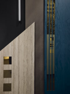 plexiglass specchiato oro tagliato con forme precise e applicato in maniera accurata e meticolosa